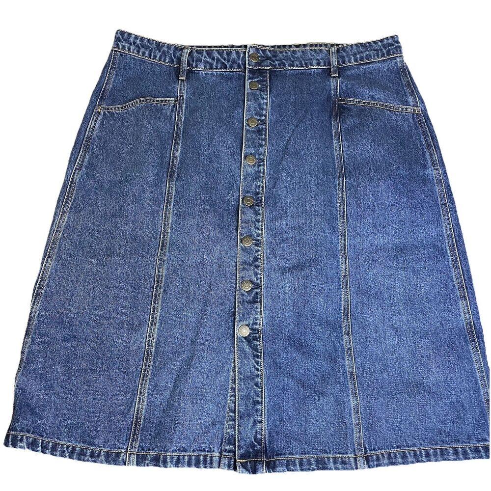Old Navy Blue Denim Midi Skirt